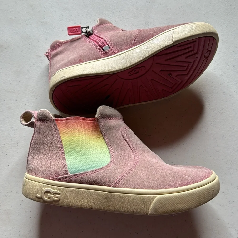 UGG Hamden II Rainbow Chelsea Sneaker Boots Pink Rose Toddler Girls Size 11